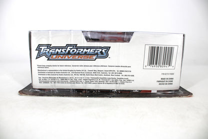 Autobot Ratchet Transformers Universe Machine Robot Rescue Series — Package Detail with Barcode and Multilingual Manufacturer Info