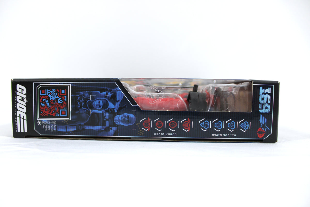 G.I. Joe Diver & Cobra Diver G.I. Joe Classified Series #169 6-Inch Two-Pack — Side View with Bubble Detail and QR Code Panel
