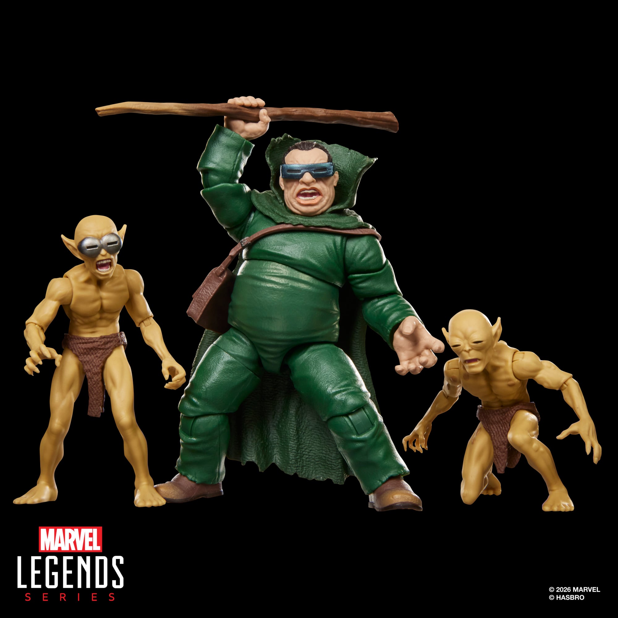 Mole Man & Moloids Marvel Legends 6-Inch Three-Pack — Mole Man Overhead Staff Strike Pose