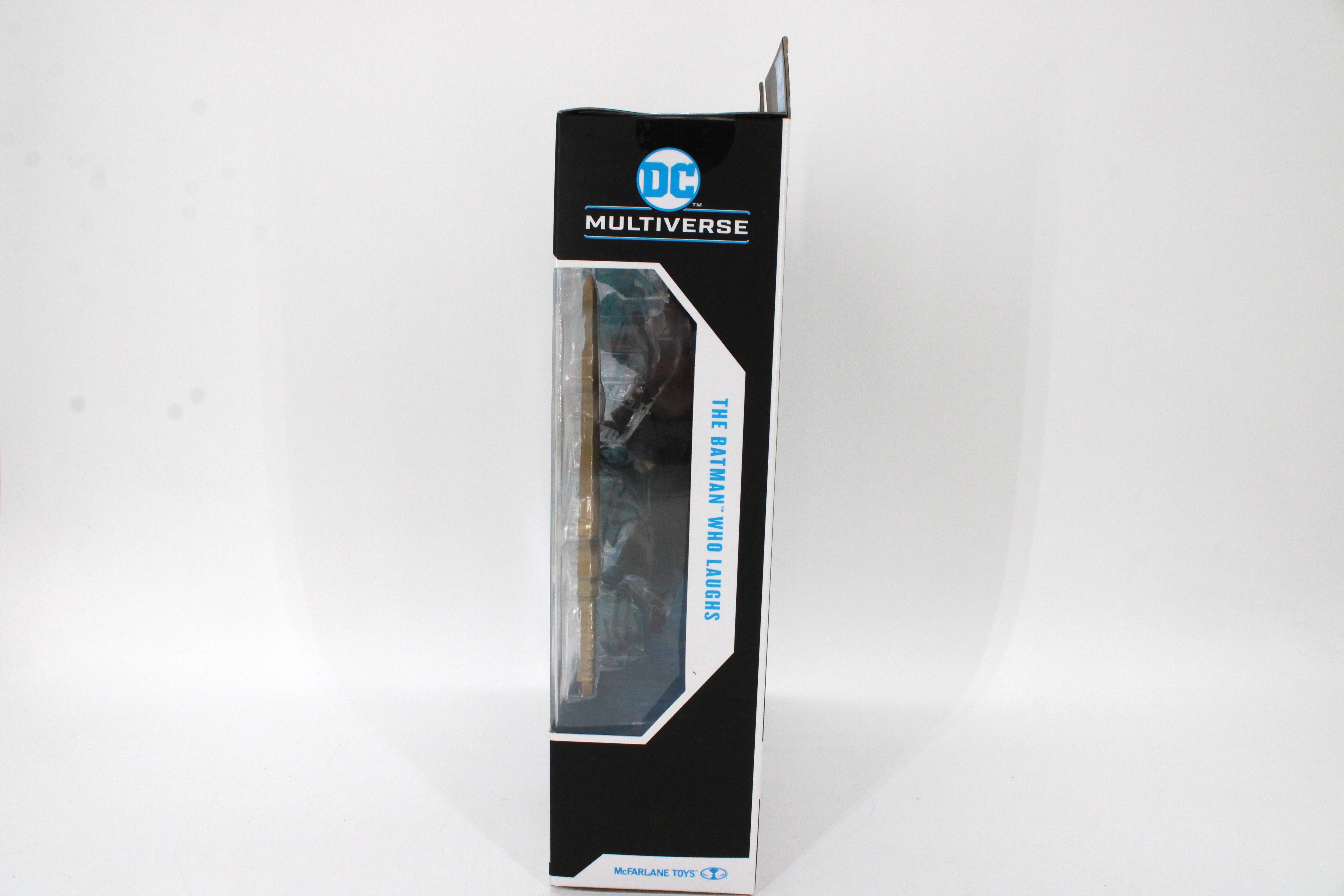 The Batman Who Laughs Sky Tyrant DC Multiverse 7-Inch — Side View with Figure Visible Through Window Box