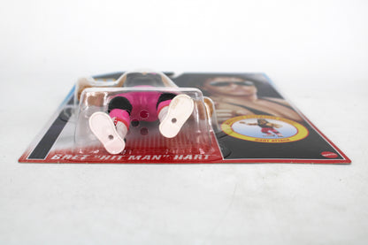 Bret "Hit Man" Hart WWE Retros Action Figure — Bottom View Showing Figure in Bubble with Card Name Plate Detail