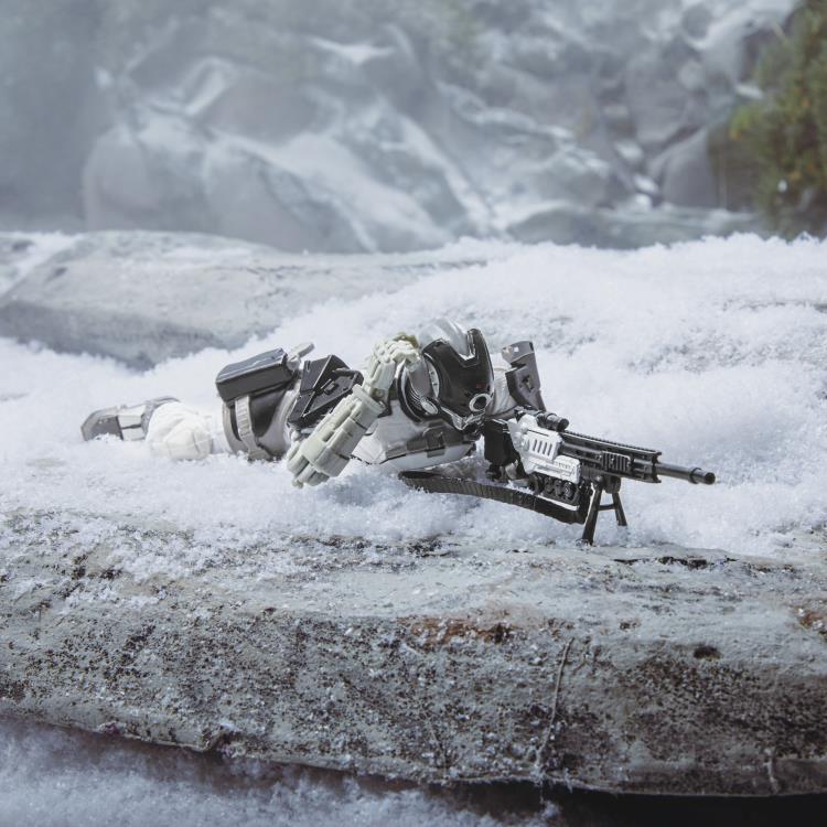 Arctic B.A.T. G.I. Joe Classified Series 6-Inch Figure — Prone Sniper Pose in Snow