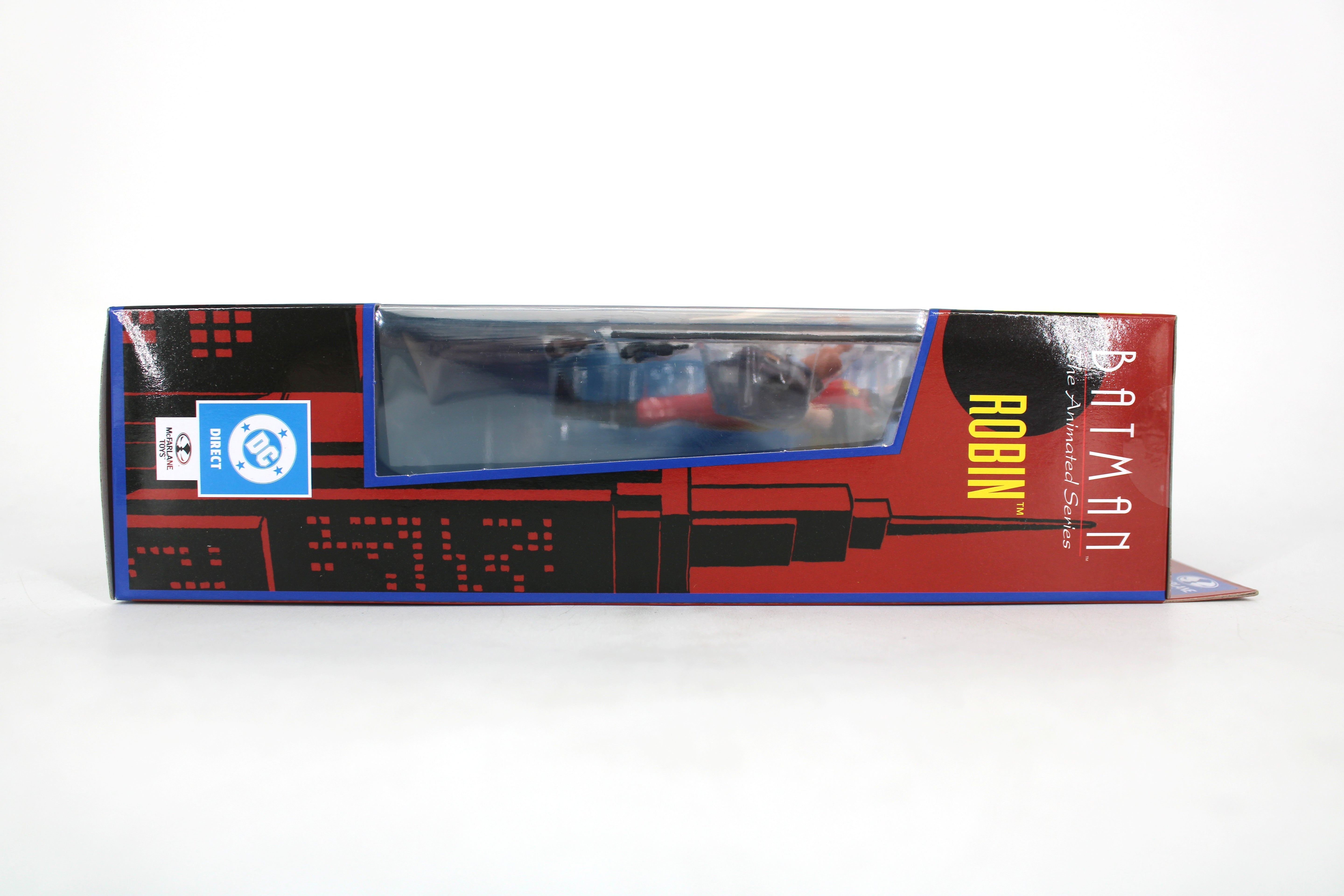 Robin Batman The Animated Series Wave 7 McFarlane Figure — Opposite Side View with DC Direct Co-Branding Sticker