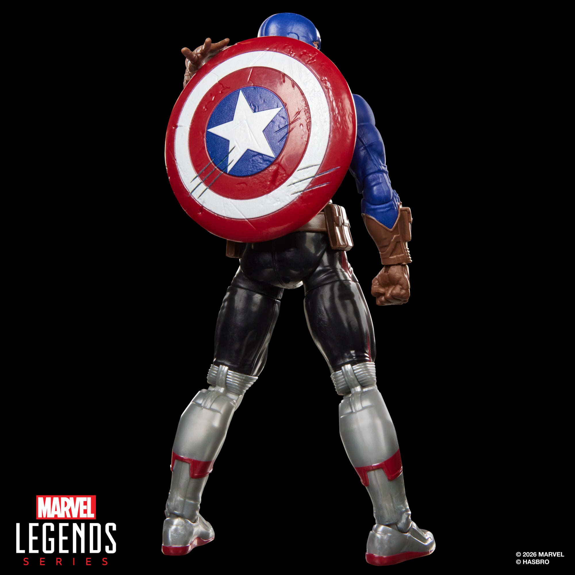 Captain America Avengers Twilight Marvel Legends 6-Inch Figure — Back View with Shield Displayed