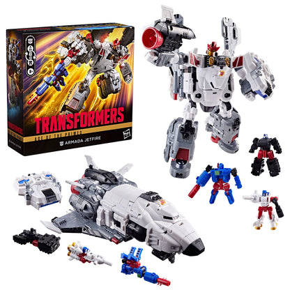 Armada Jetfire Age of the Primes Commander Class 8-Inch Figure — Box Art and Full Contents Display