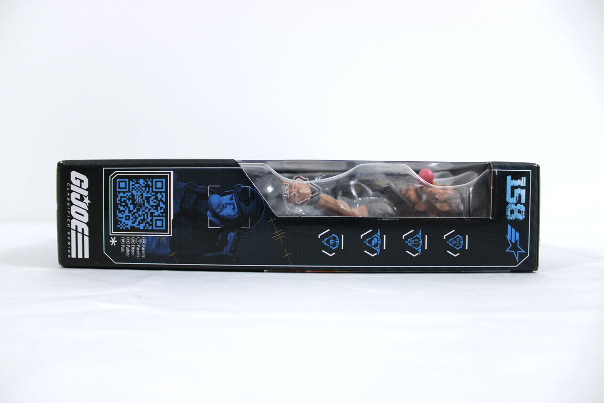 Breaker GI Joe Classified Series 6-Inch Figure #158 M.A.S.S. Device — Box Side with Figure Contents Visible