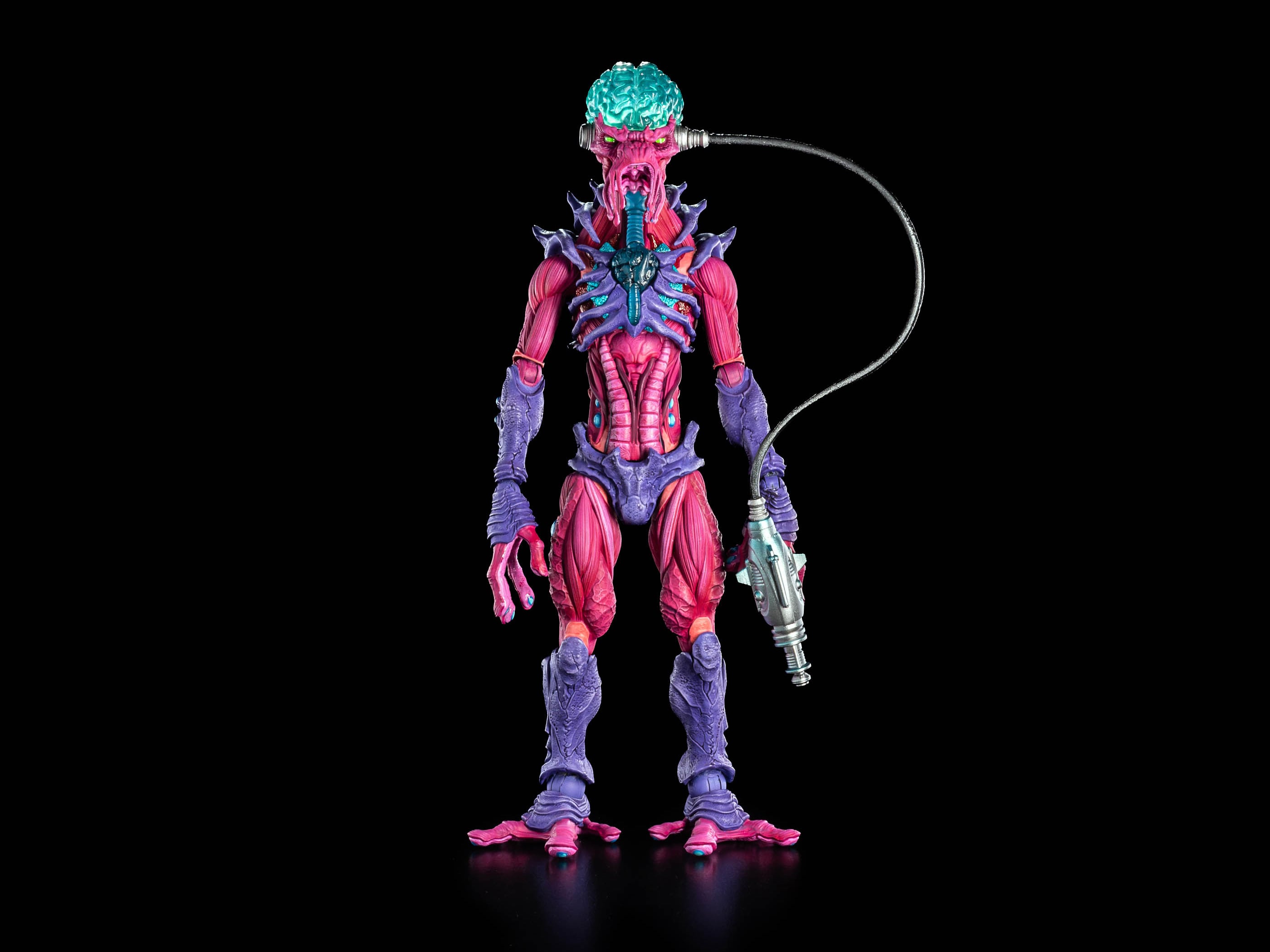Zorrtexx Cosmic Legions 6-Inch Figure — Front View Holding Pistol with Power Cable