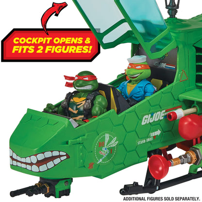 Turtle-Fly Copter TMNT x G.I. Joe — Open Cockpit with Two Turtle Figures Seated