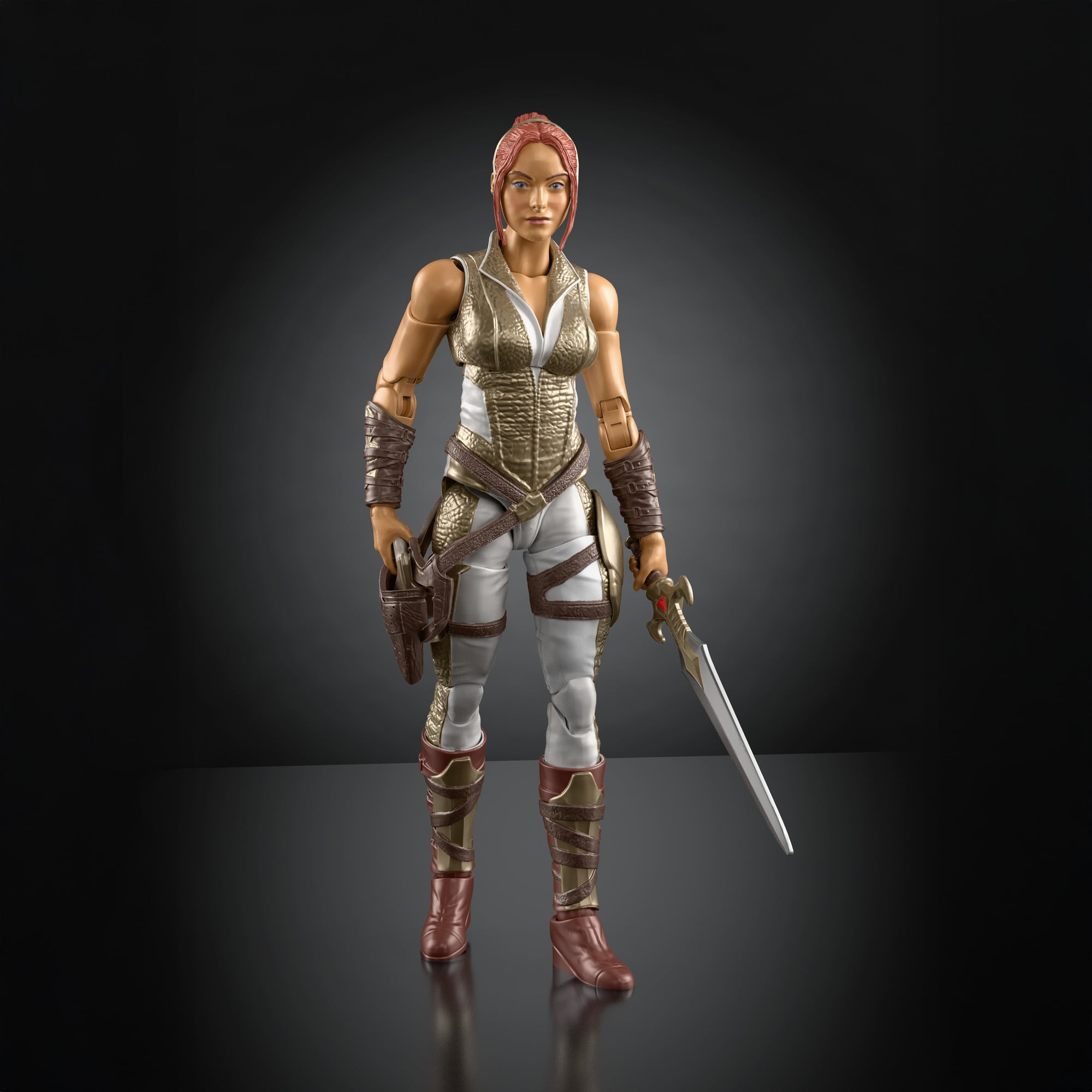 Teela MOTU Chronicles 6.5-Inch Figure — Front View Holding Blaster and Sword