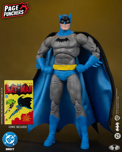 Batman Page Punchers 7-Inch Figure DC — Front View Standing with Fabric Cape and Comic