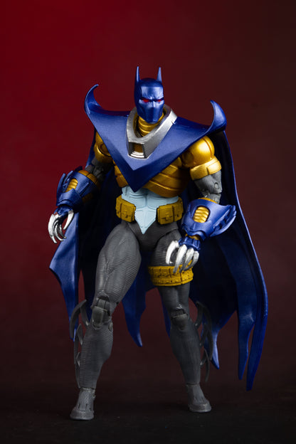 Azrael Batman Armor DC Multiverse 7-Inch Figure — Back Three-Quarter View with Full Cape Detail
