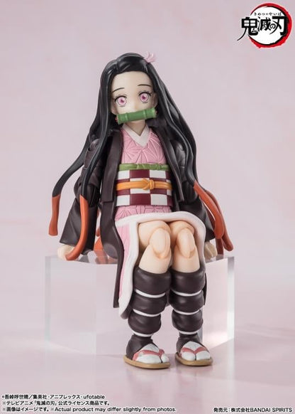 Nezuko Kamado S.H.Figuarts 5-Inch Figure — Sitting Lower Body Parts Display on Clear Stand