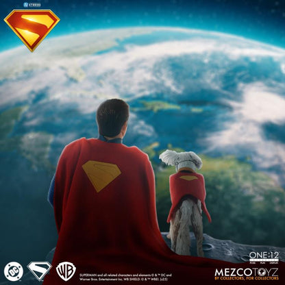 Superman 2025 One:12 Collective 1/12 Scale Figure — Back View with Krypto Overlooking Earth