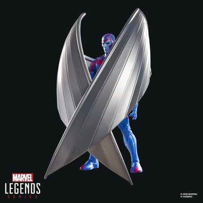 Archangel X-Men '97 Marvel Legends 6-Inch Figure — Crossed Wings Defensive Pose Front View