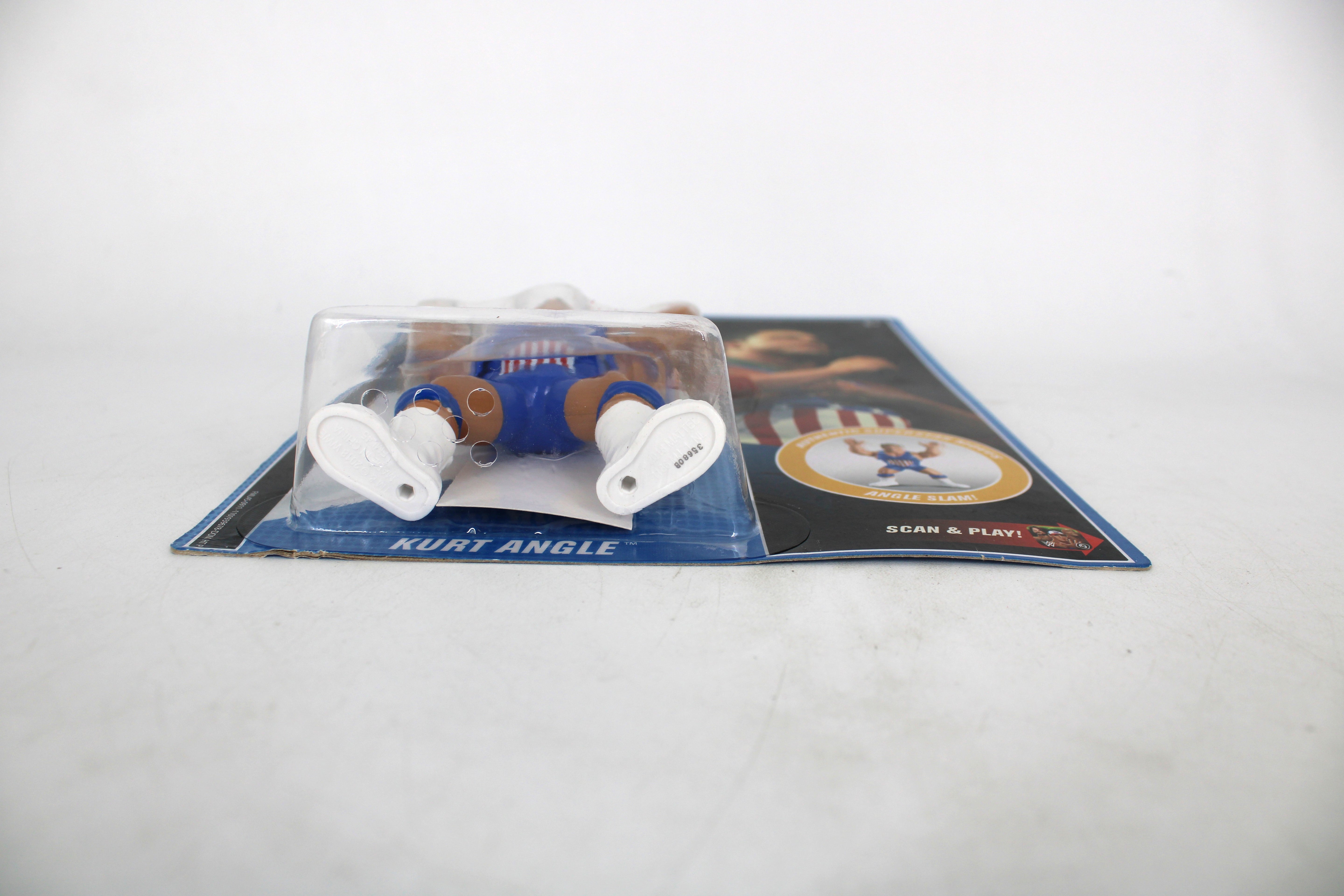 Kurt Angle WWE Retro Mattel Figure — Bubble Detail Showing Figure Feet and Card Front Name Plate