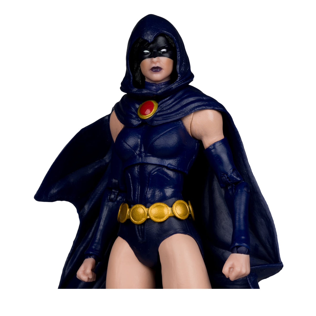 Raven DC Multiverse Collector Edition 7-Inch Figure — Figure Detail Close-Up Hood and Gem