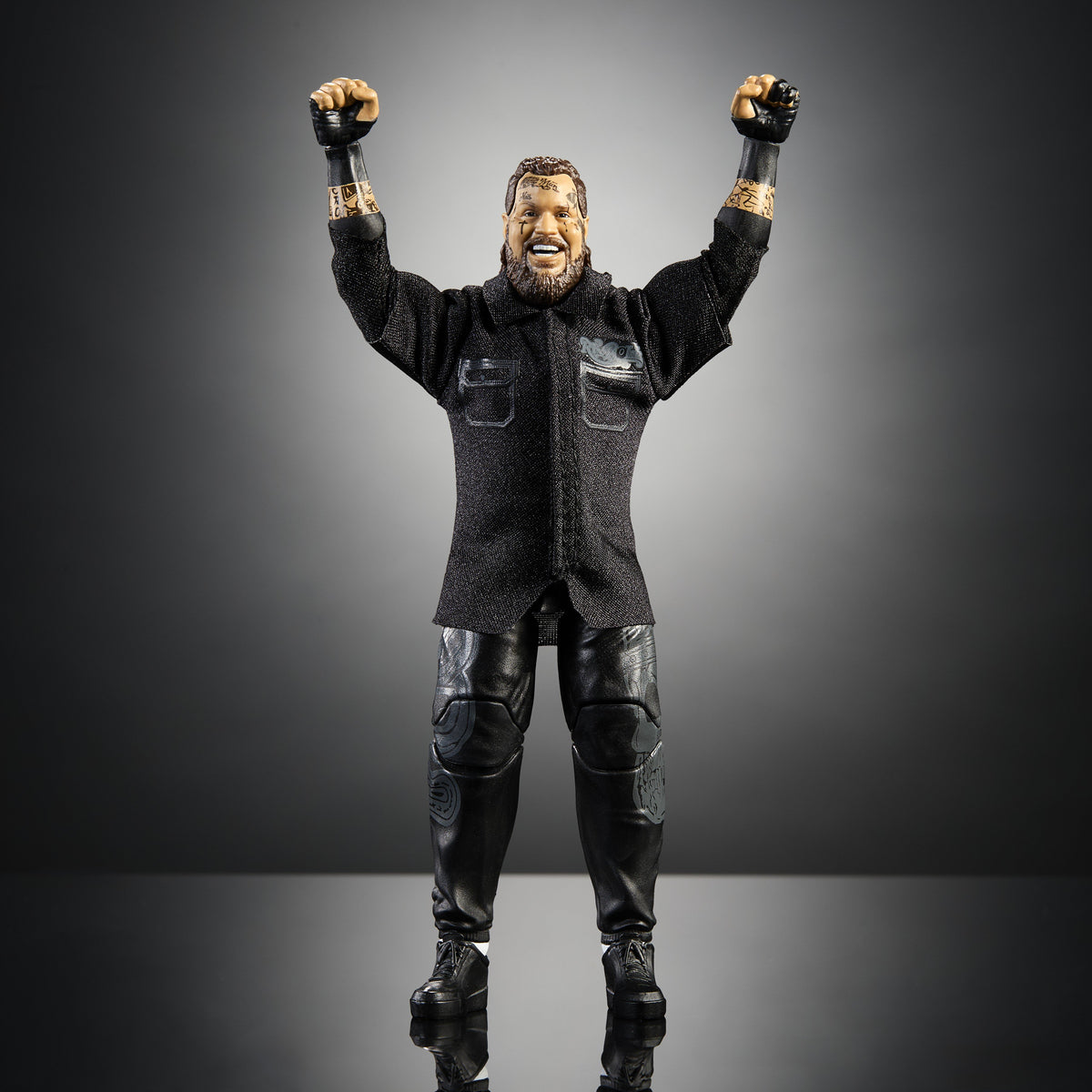 Jelly Roll WWE Elite Series 128 6-Inch Figure — Front View Arms Raised