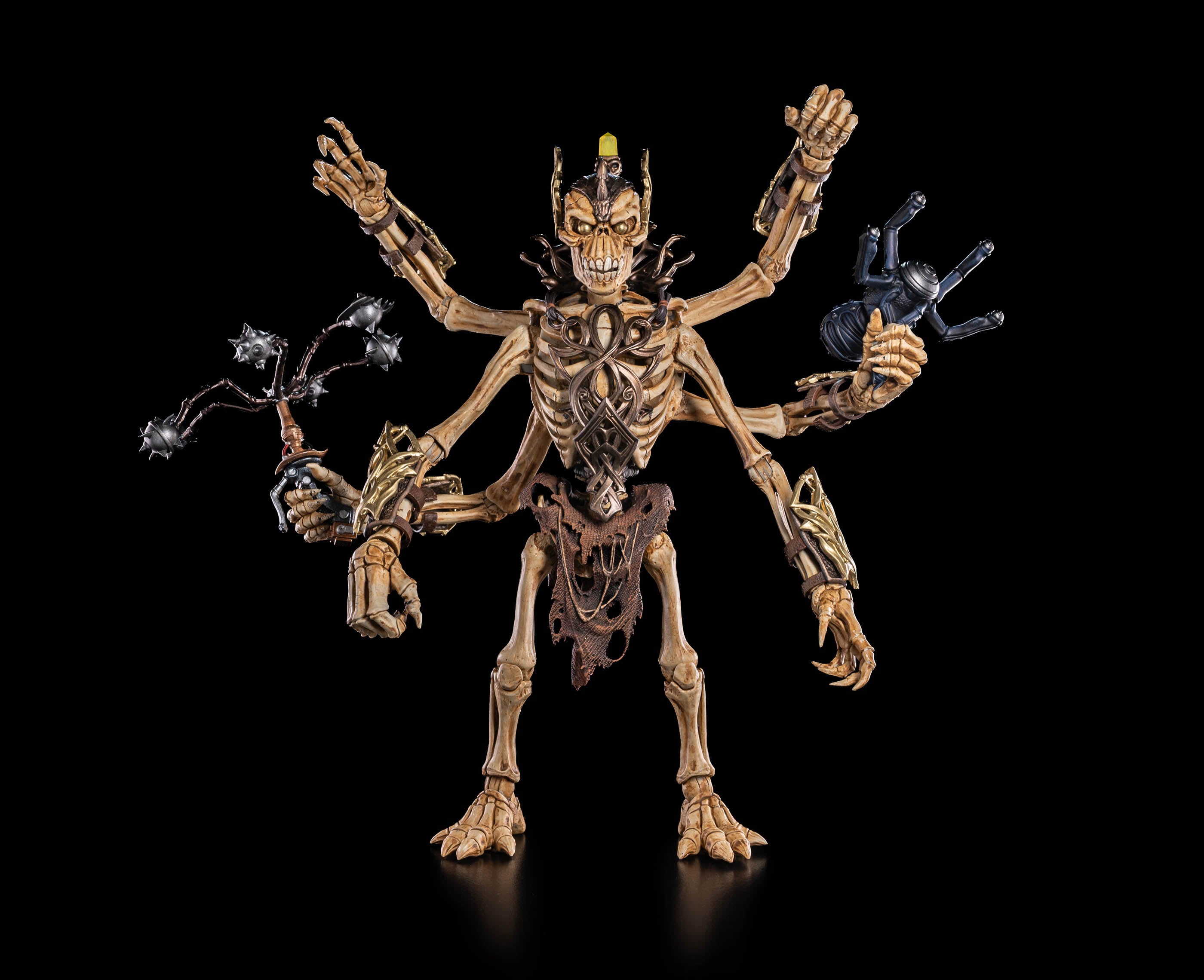 Aracula Skeleton Warriors Infinite Legions 6-Inch Figure — Front View with Multi-Headed Mace and Spider Shooter