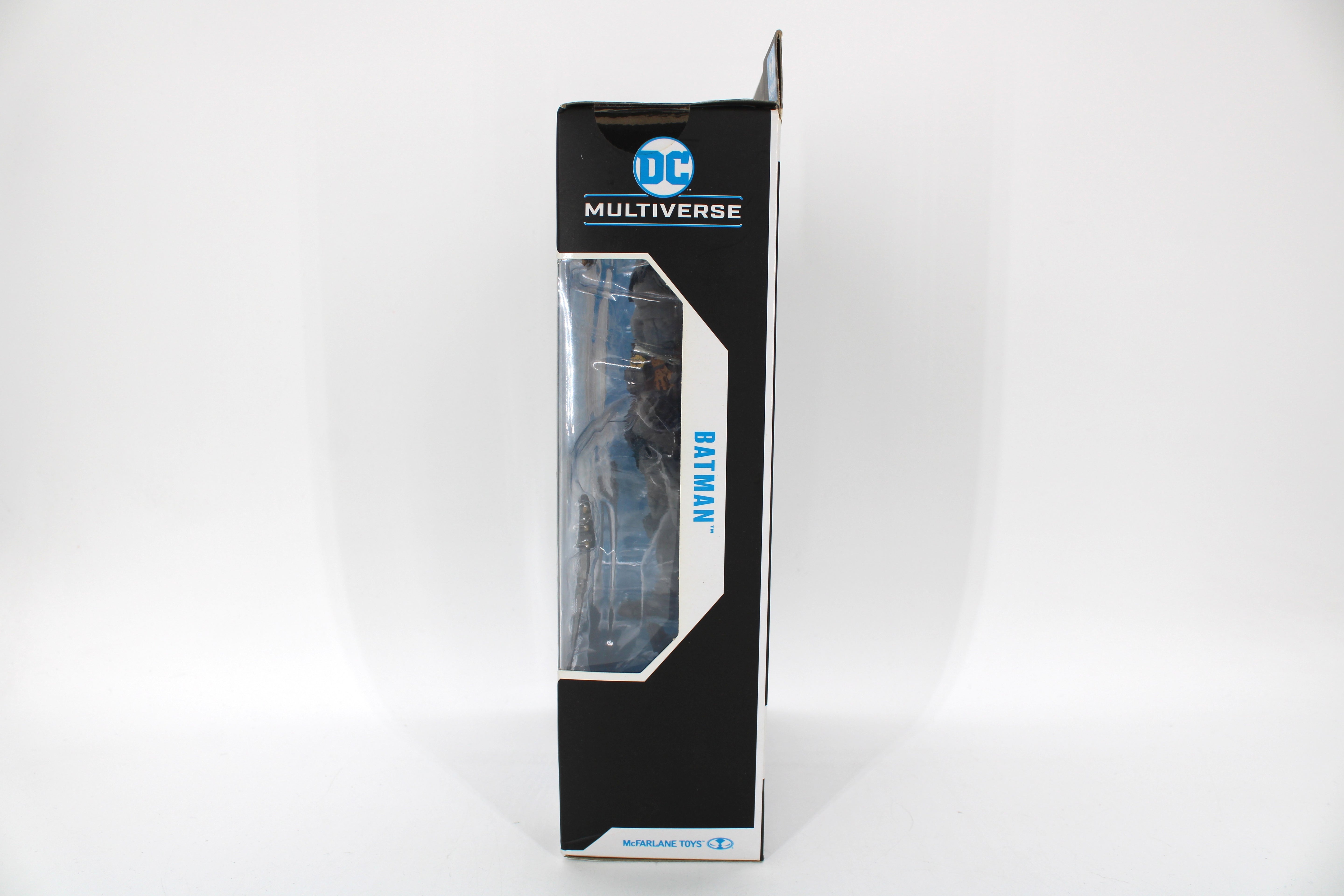 Batman DC Multiverse Designed by Todd McFarlane Figure — Side View with DC Multiverse Logo and Window