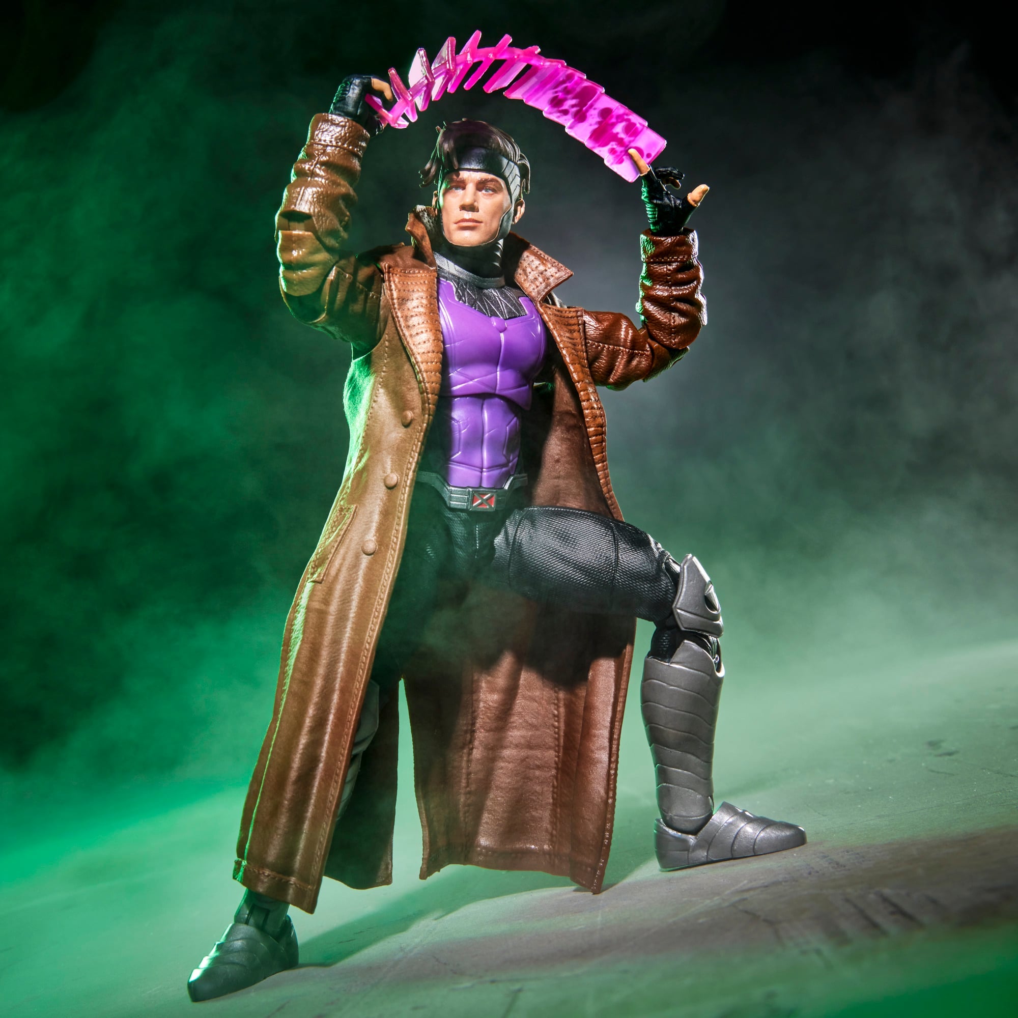 Gambit Marvel Legends 6-Inch Figure — Articulation Pose Swinging Card Effect Overhead