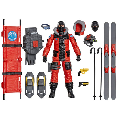 Action Joe Avalanche Response GI Joe Classified 6-Inch Figure — Full Accessories Display Laid Out