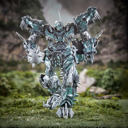 Grimlock Studio Series Titan Class Figure — Dynamic Stance Showing Dual Dinobot Shoulders