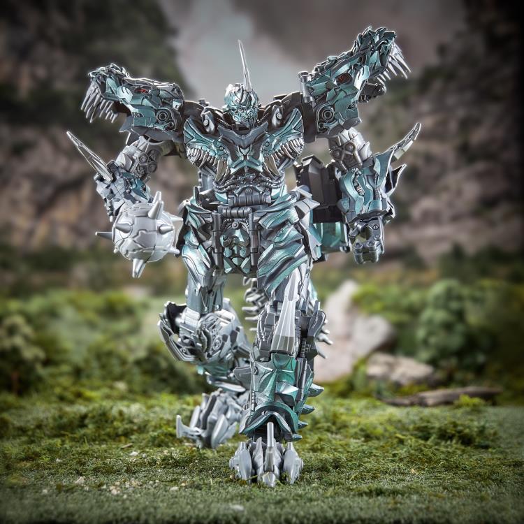 Grimlock Studio Series Titan Class Figure — Dynamic Stance Showing Dual Dinobot Shoulders
