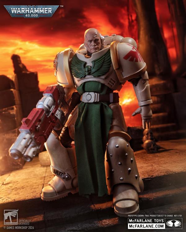 Dark Angels Sternguard Veteran Warhammer 40K 7-Inch Figure — Alternate Bare Head Front View