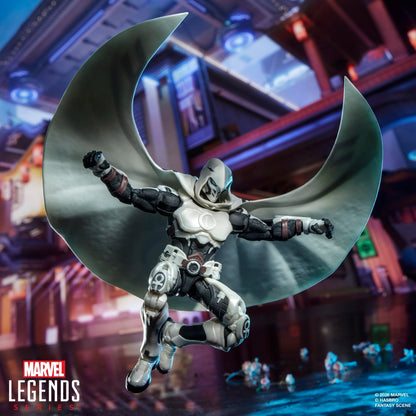Moon Knight Marvel Legends 6-Inch Figure — Airborne Pose with Moon-Shaped Cape Deployed