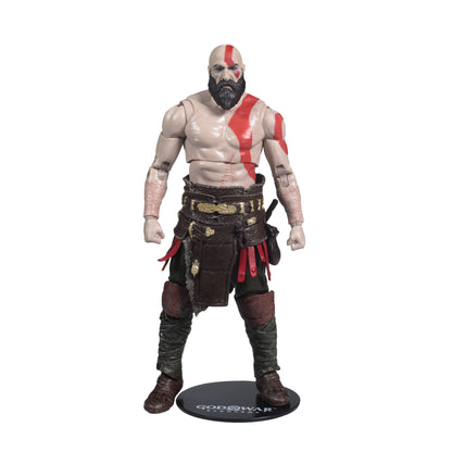 Kratos God of War Ragnarok McFarlane Gaming Edition 7-Inch Figure — Front View on God of War Ragnarok Figure Base