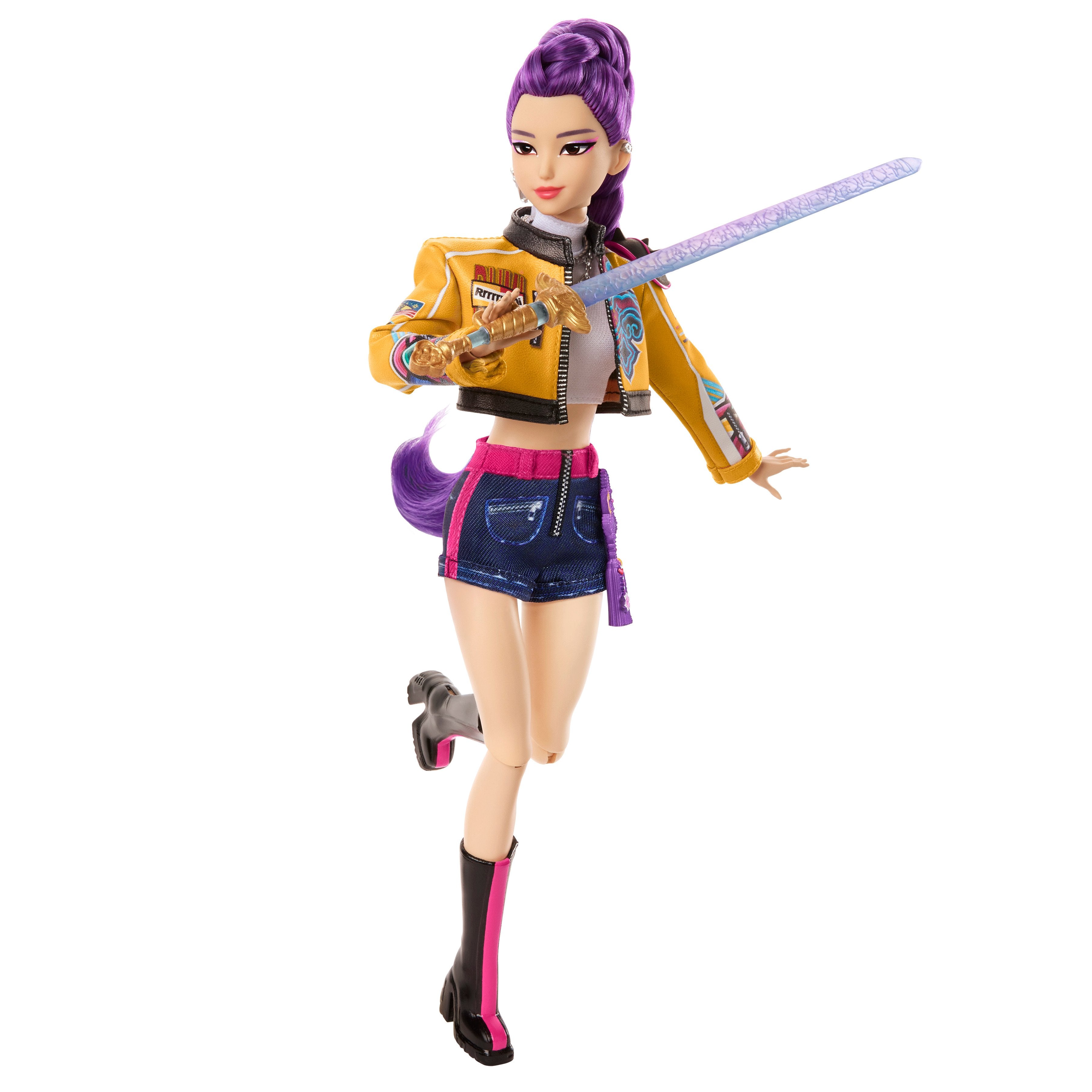 Rumi HUNTR/X KPop Demon Hunters 12-Inch Doll — Articulation Pose Running Sword Strike