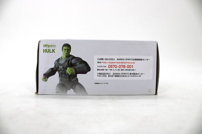 Professor Hulk S.H. Figuarts Avengers Endgame — Back View with Japanese Contact Info and Bandai Spirits Branding