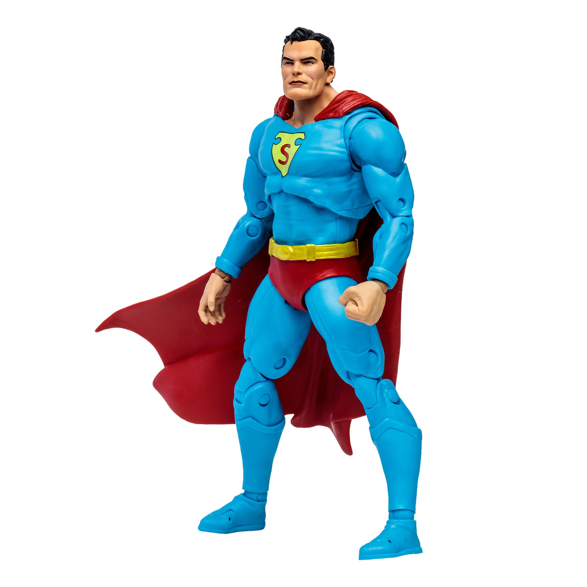 Superman Action Comics DC Multiverse 7-Inch Figure — Three-Quarter Front View White Background