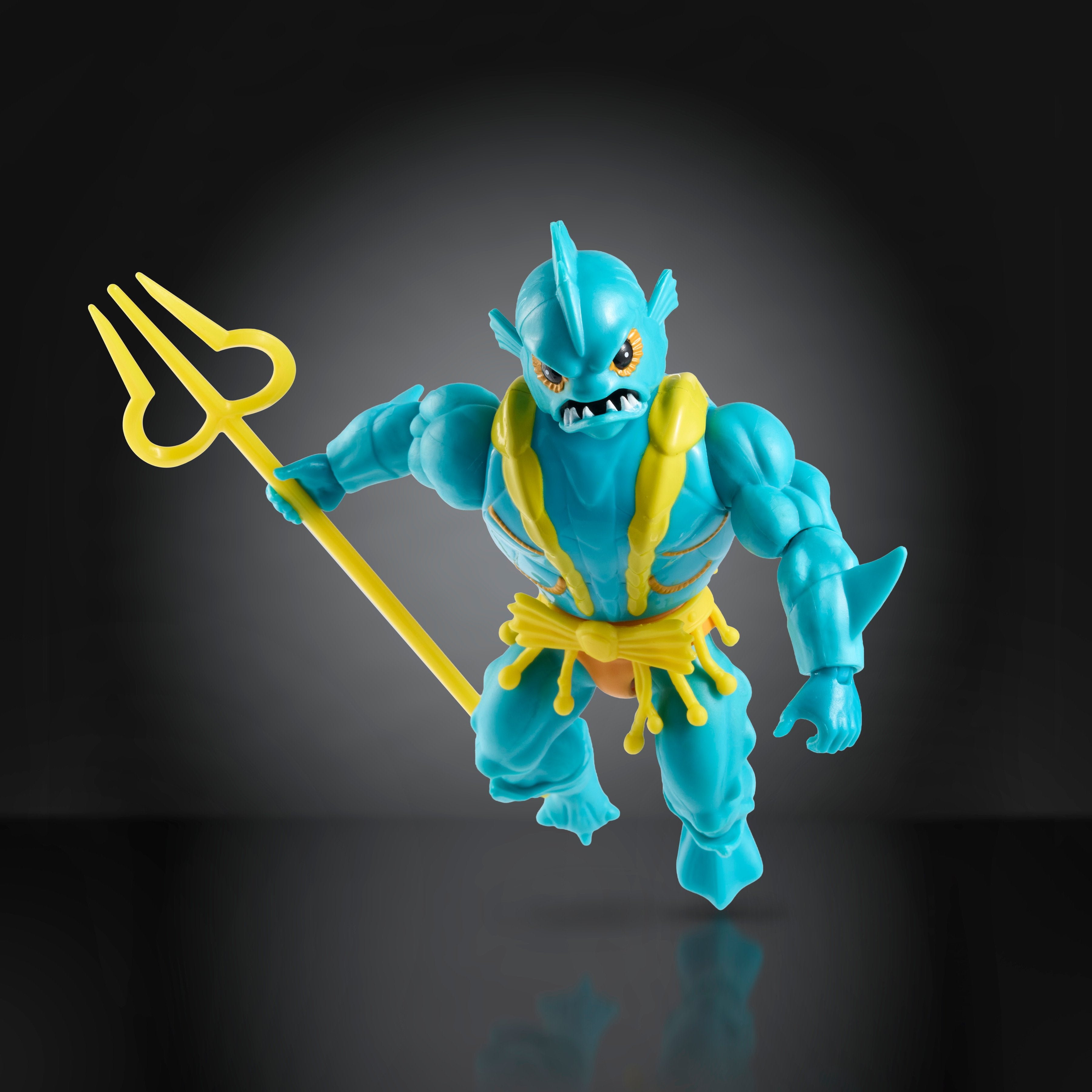 Aquatican Mer-Warrior MOTU Origins 5.5-Inch Figure — Articulation Pose with Yellow Trident