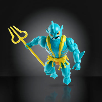 Aquatican Mer-Warrior MOTU Origins 5.5-Inch Figure — Articulation Pose with Yellow Trident