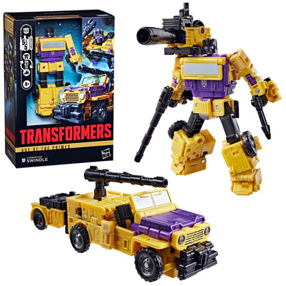 Swindle Age of the Primes Voyager 6.5-Inch Figure — Box Art with Robot and Vehicle Mode Display