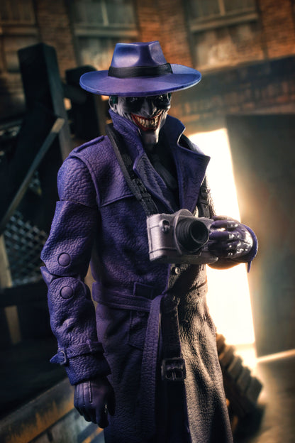 Joker The Comedian DC Multiverse 7-Inch Figure — Out of Box Pose Examining Camera