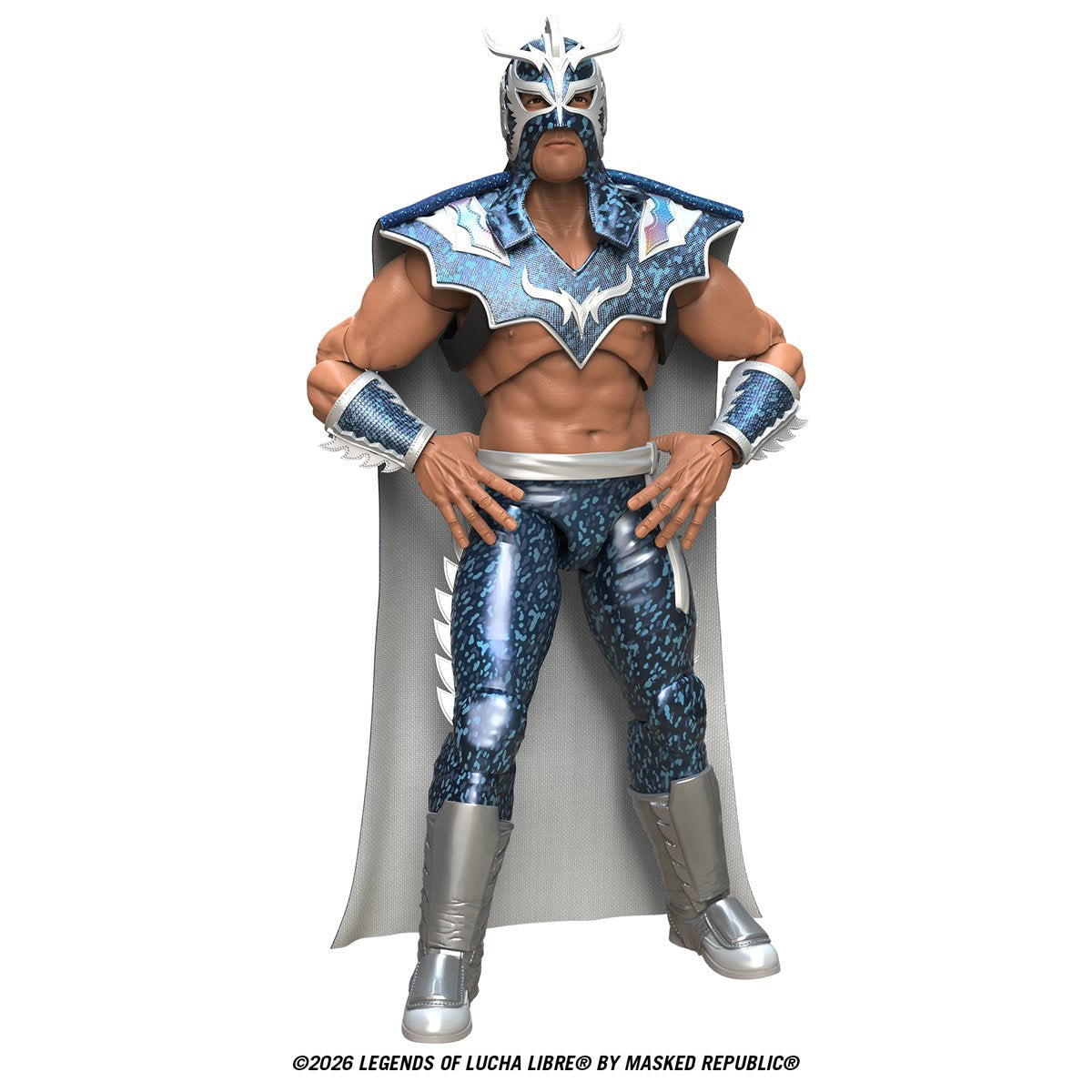 Ultimo Dragon Legends of Lucha Libre 6-Inch Figure — Front View Standing with Cape Spread