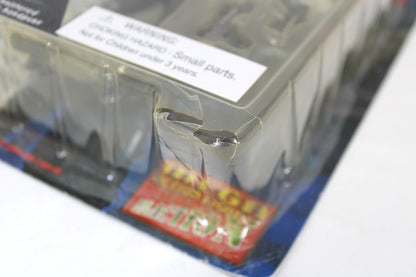 Durham Red (The Scarlet Cantos) 2000 AD Collectors Series Action Figure — Bubble Detail Showing Cracked Plastic Corner with Choking Hazard Warning Label
