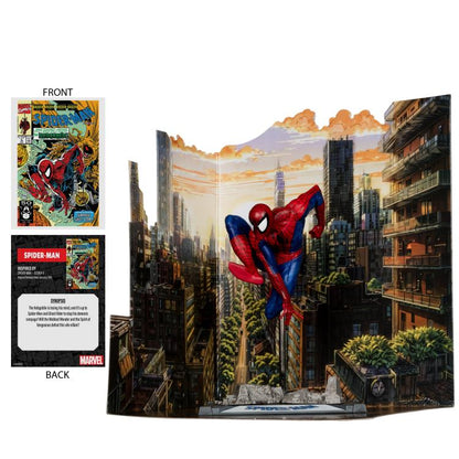 Spider-Man Marvel Comics 1/10 Scale Figure — Trading Card Front and Back with Diorama Display