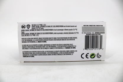 Superman Energized Unchained Armor DC Multiverse Gold Label Collection 7-Inch — Package Detail with Barcode and Legal Text