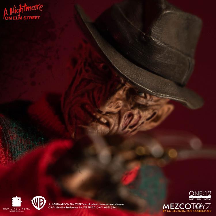 Freddy Krueger One:12 Collective 6-Inch Figure — Figure Detail Claw Glove Low Angle Close-Up