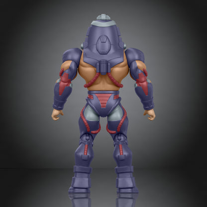 Man-E-Faces MOTU Origins 200X Deluxe 5.5-Inch Figure — Back View Showing Helmet Mechanism
