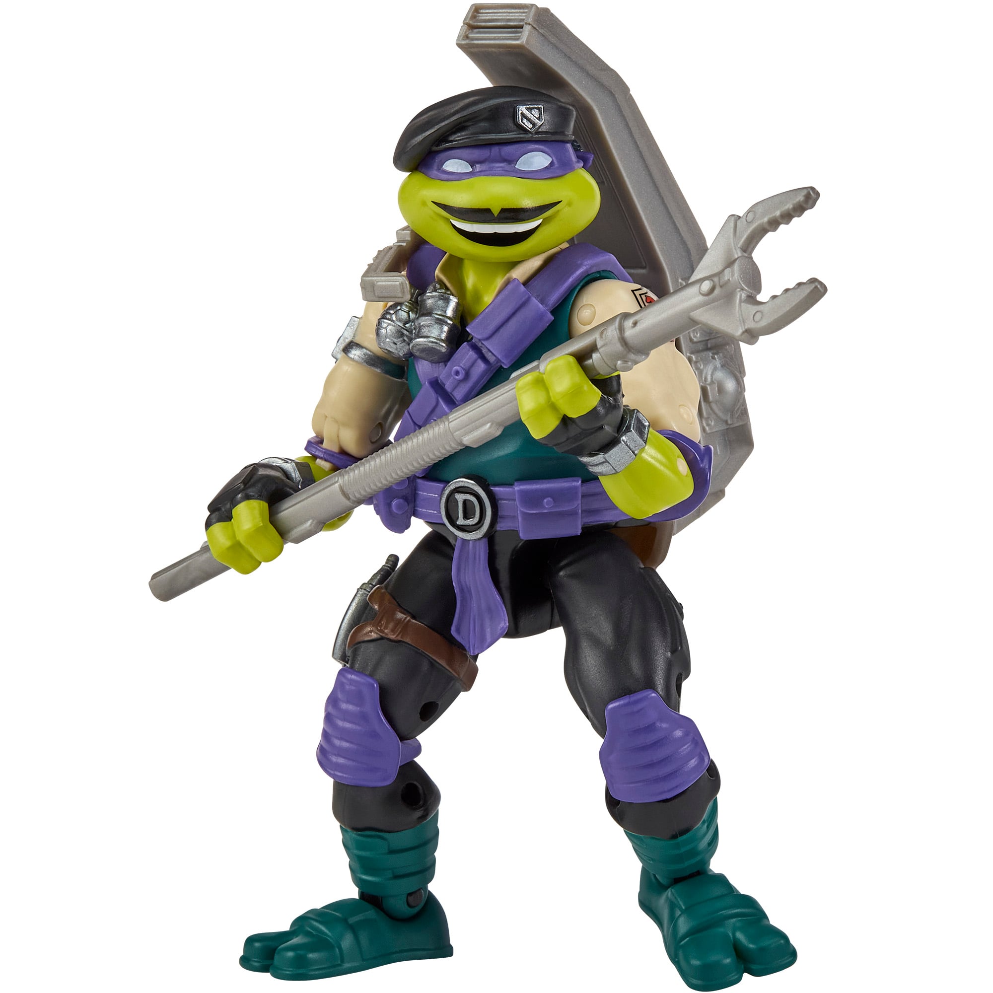 Donatello as Dial-Tone TMNT x GI Joe 4.5-Inch Figure — Front View White Background with Shell-Pack Visible
