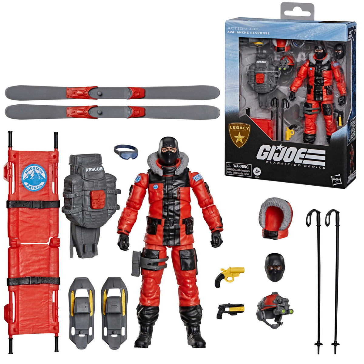 Action Joe Avalanche Response GI Joe Classified 6-Inch Figure — Contents Display with Legacy Collection Box Art