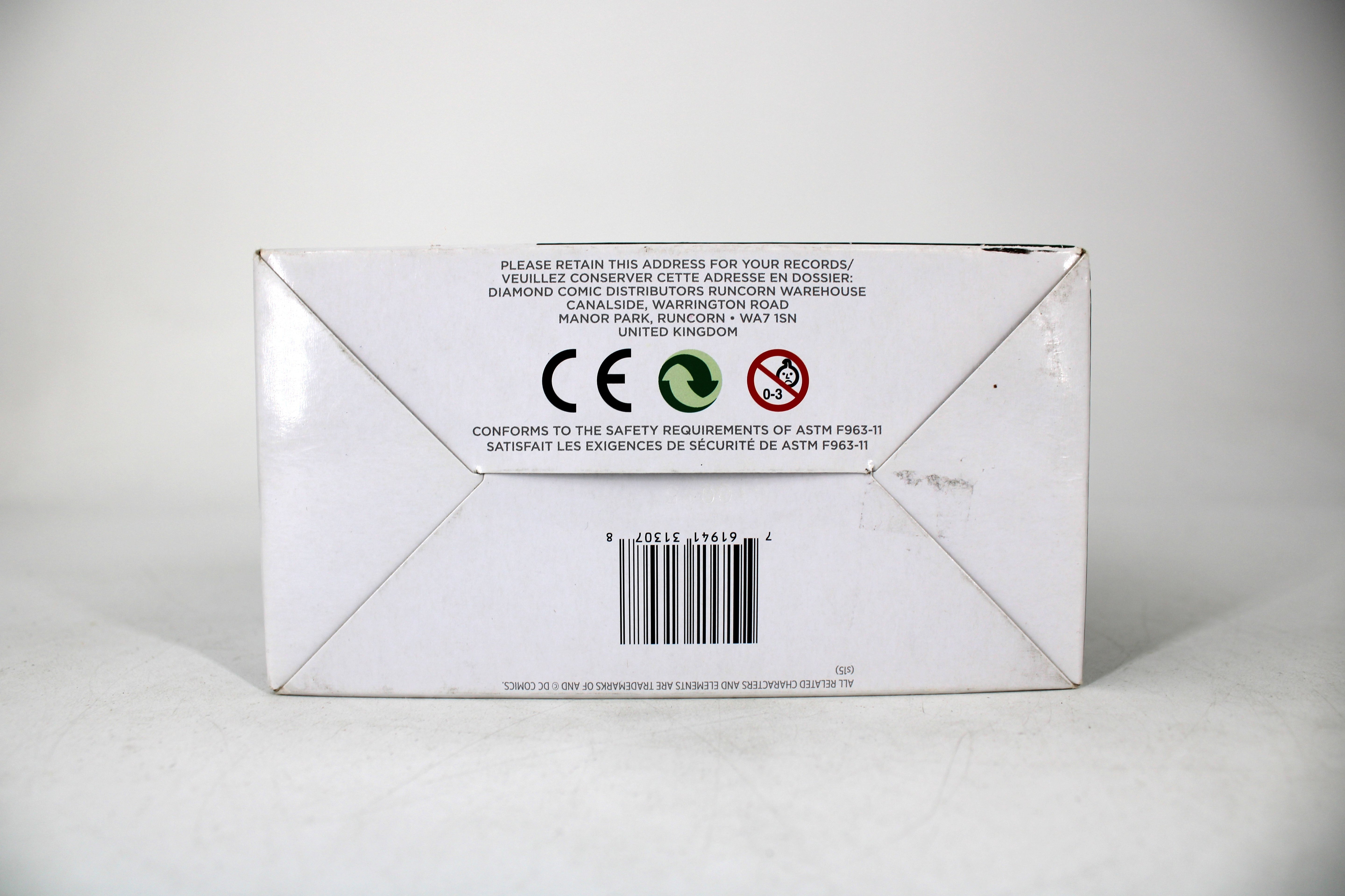 Green Arrow The New 52: Justice League DC Collectibles Action Figure — Package Detail with Barcode and Safety Markings