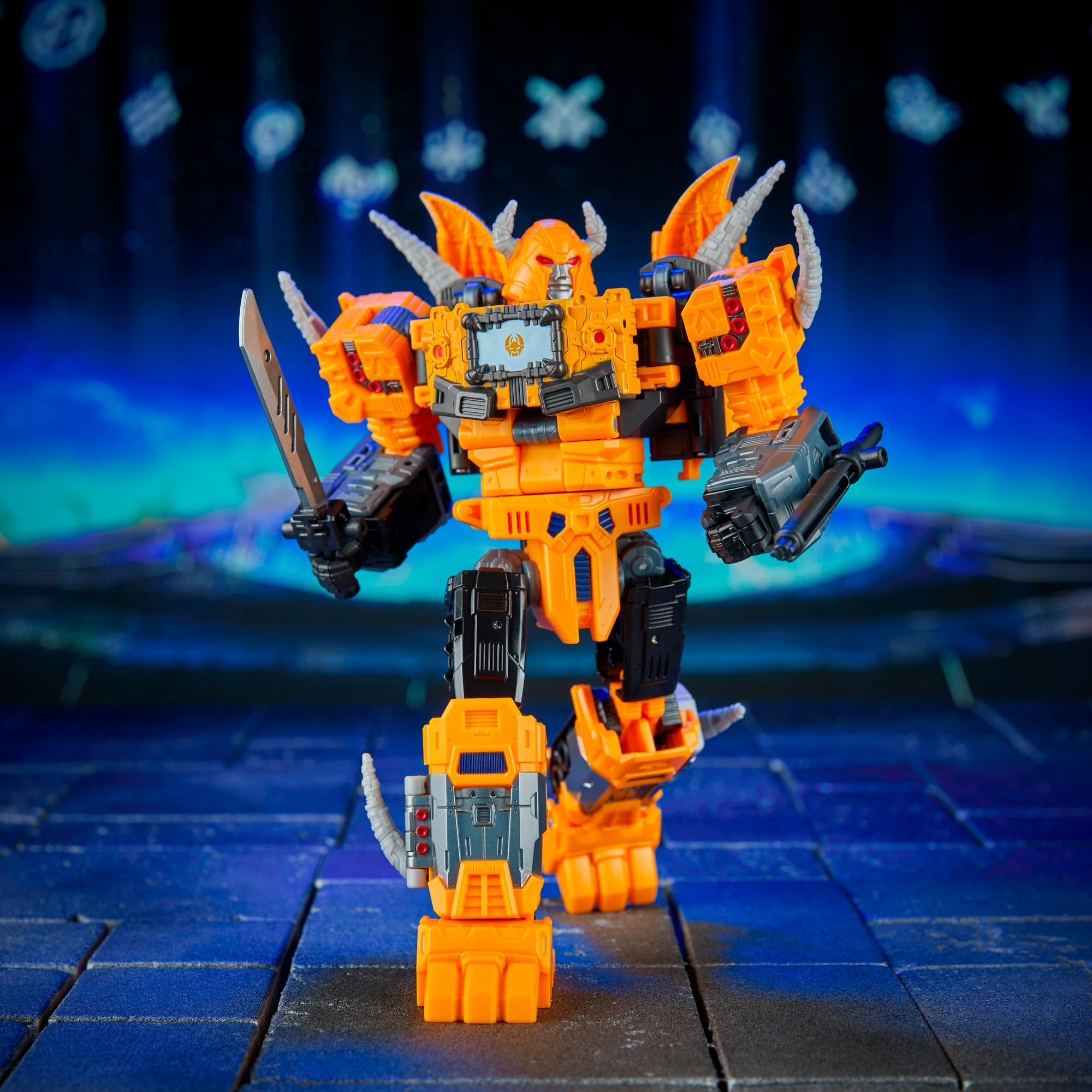 Herald of Unicron Age of the Primes Leader Class Figure — Front View Standing Tall with Sword and Blaster