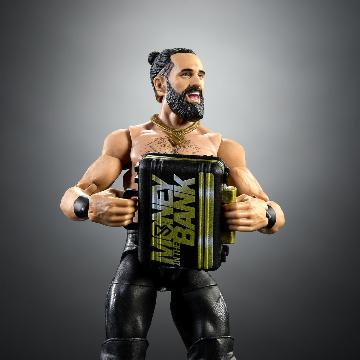 Seth Rollins WWE Elite Series 128 6-Inch Figure — Figure Detail Holding Money in the Bank Briefcase