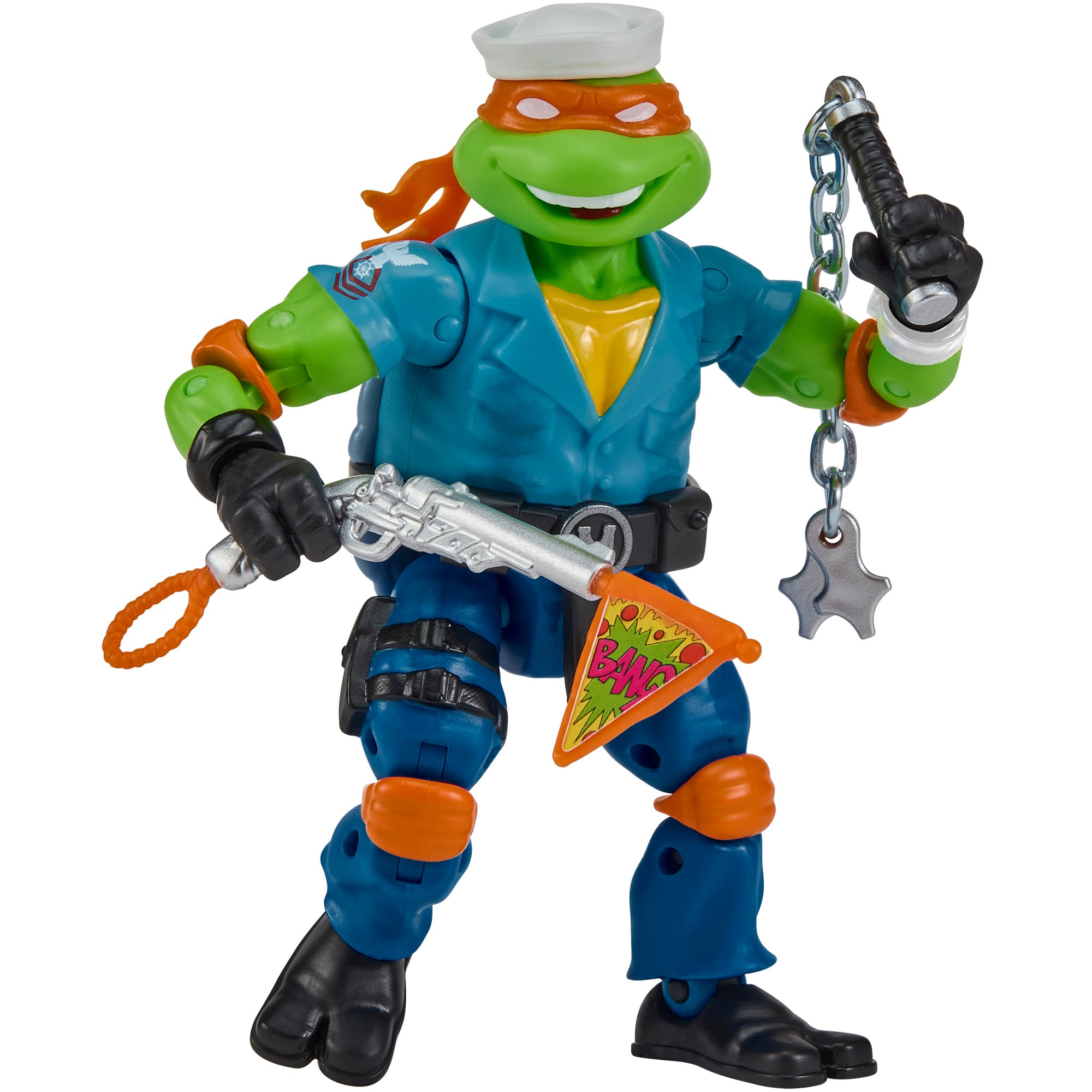 Michelangelo as Shipwreck TMNT x GI Joe 4.5-Inch Figure — Dynamic Action Pose with All Accessories