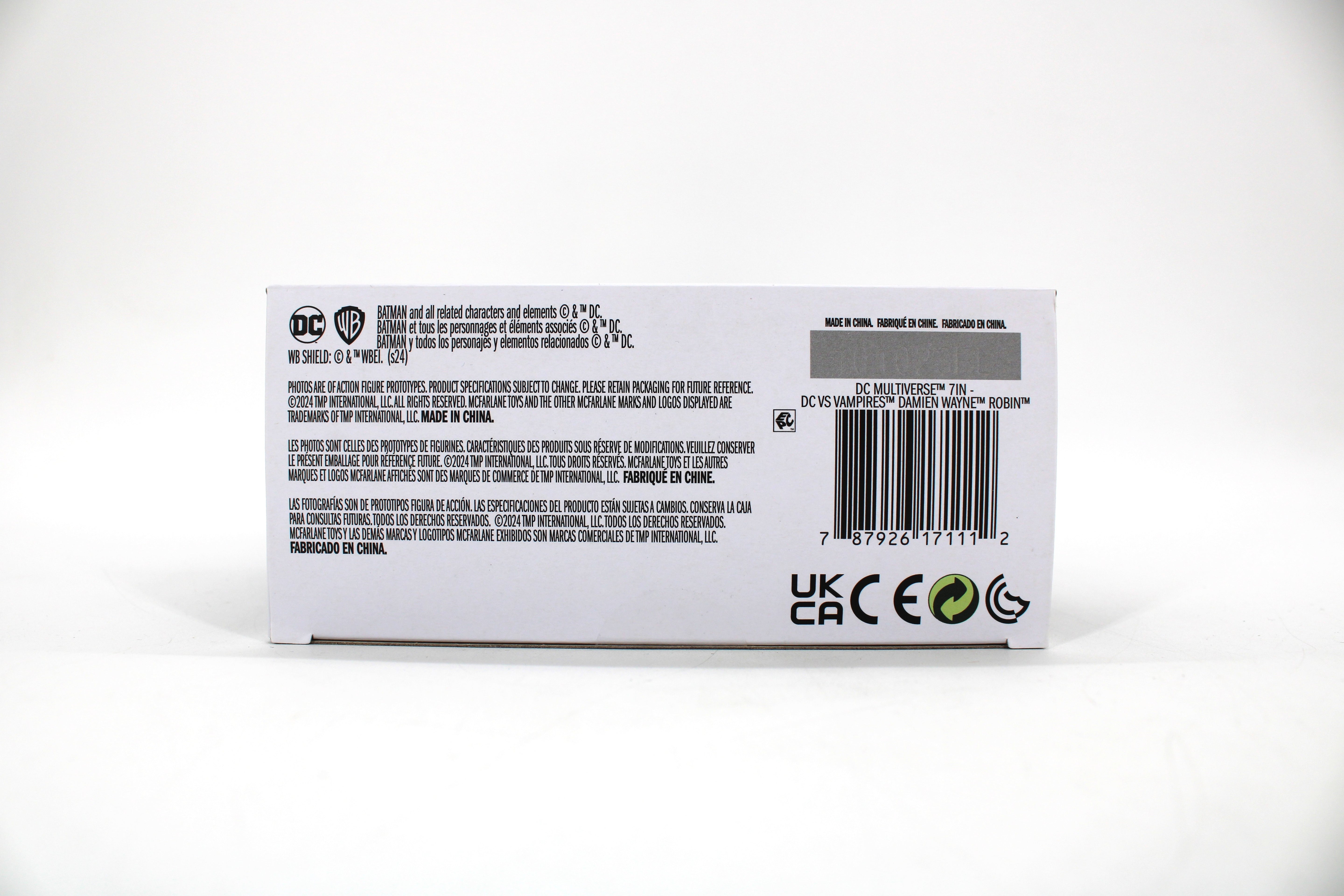 Robin DC vs. Vampires DC Multiverse Gold Label Figure — Box Bottom Detail